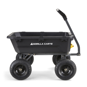 Gorilla carts 7 cu. ft. (40 in. x 27 in. x 11 in.), Poly Bed Dumping Yard Cart 1200 lbs. Capacity - HH3