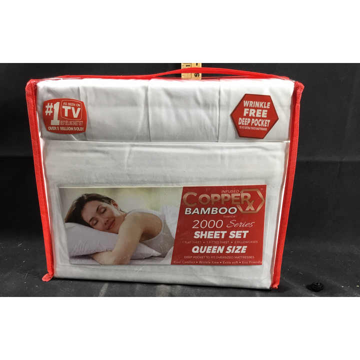 Infused Copper x Bamboo Essence 2000 Series Sheet Set Queen Size (White)