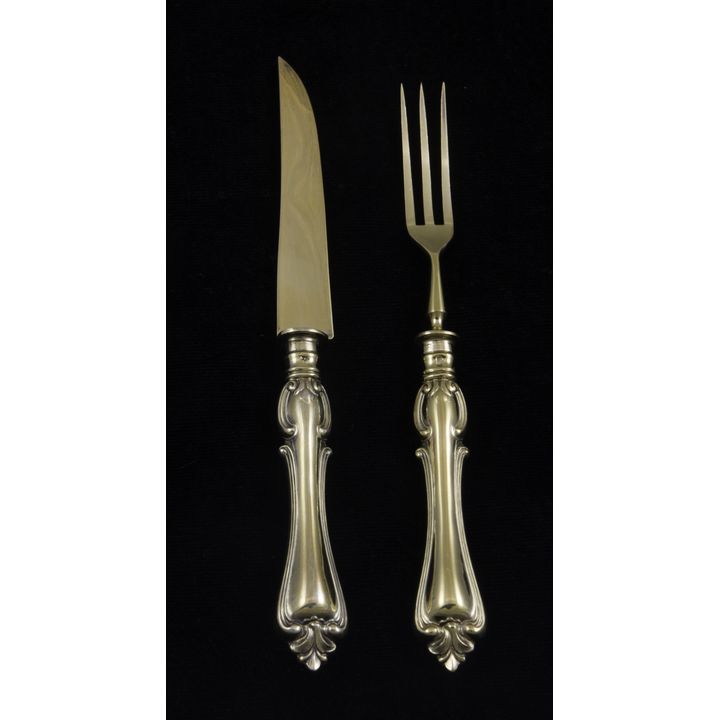 A (lot of 12) German WMF gilt silverplate fruit flatware service: (6) dinner forks 6