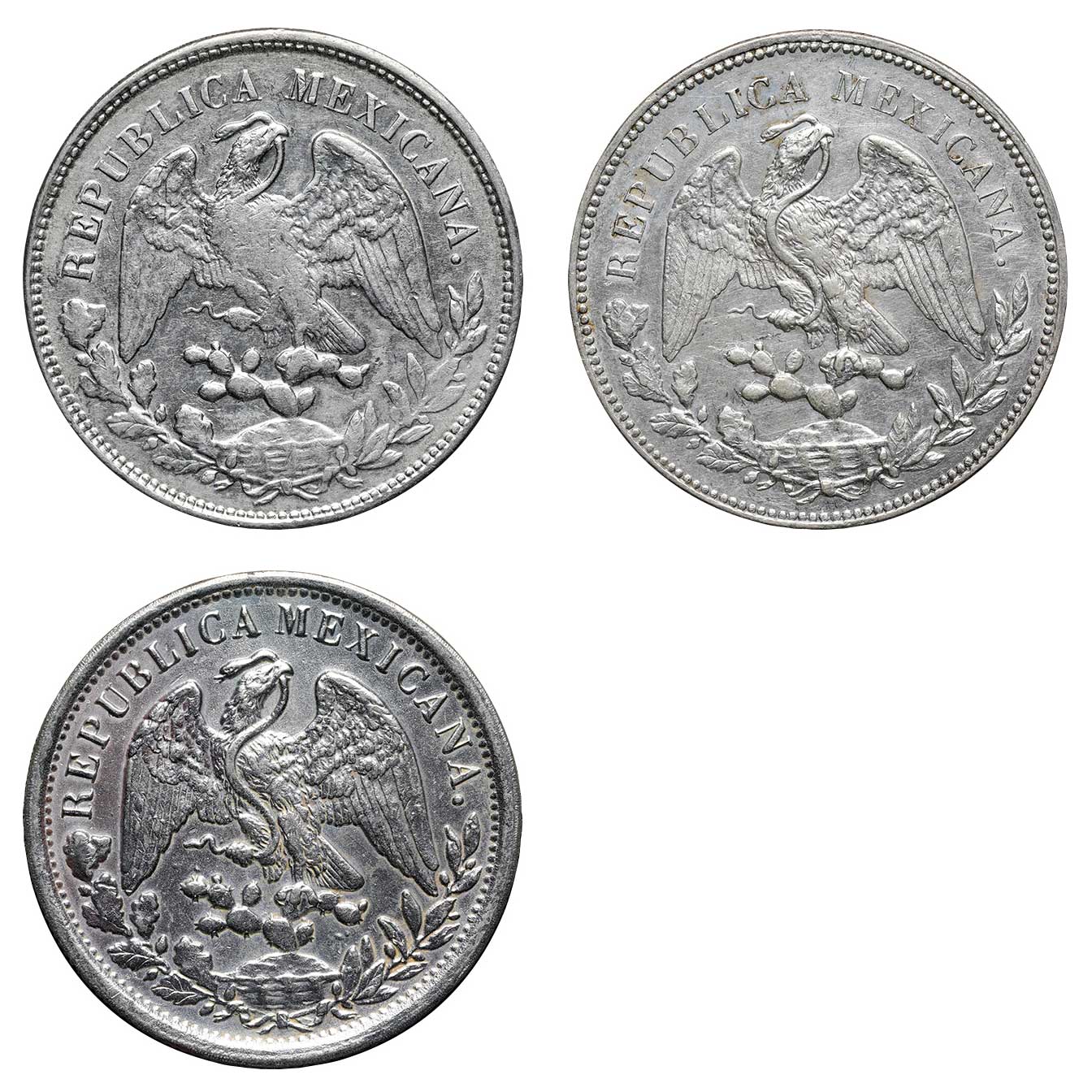 メキシコ 共和国 1ペソ銀貨3枚組 返品不可 No Returns | Nihon Coin
