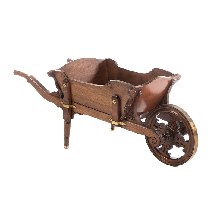 Victorian Mahogany Library Wheelbarrow