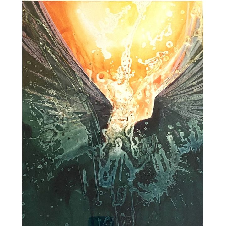 R.R. BENDA (American, 1934-2016) "Phoenix " Post Modern Abstract Acrylic