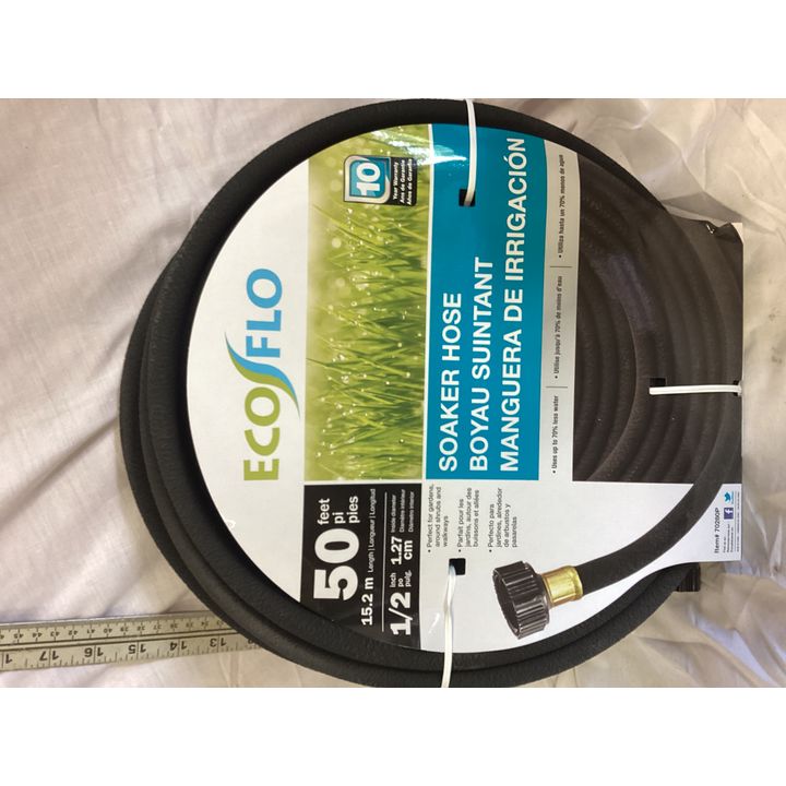 Eco Flo Soaker Hose- 50ft, 1/2'' Plug, 15.2m Length