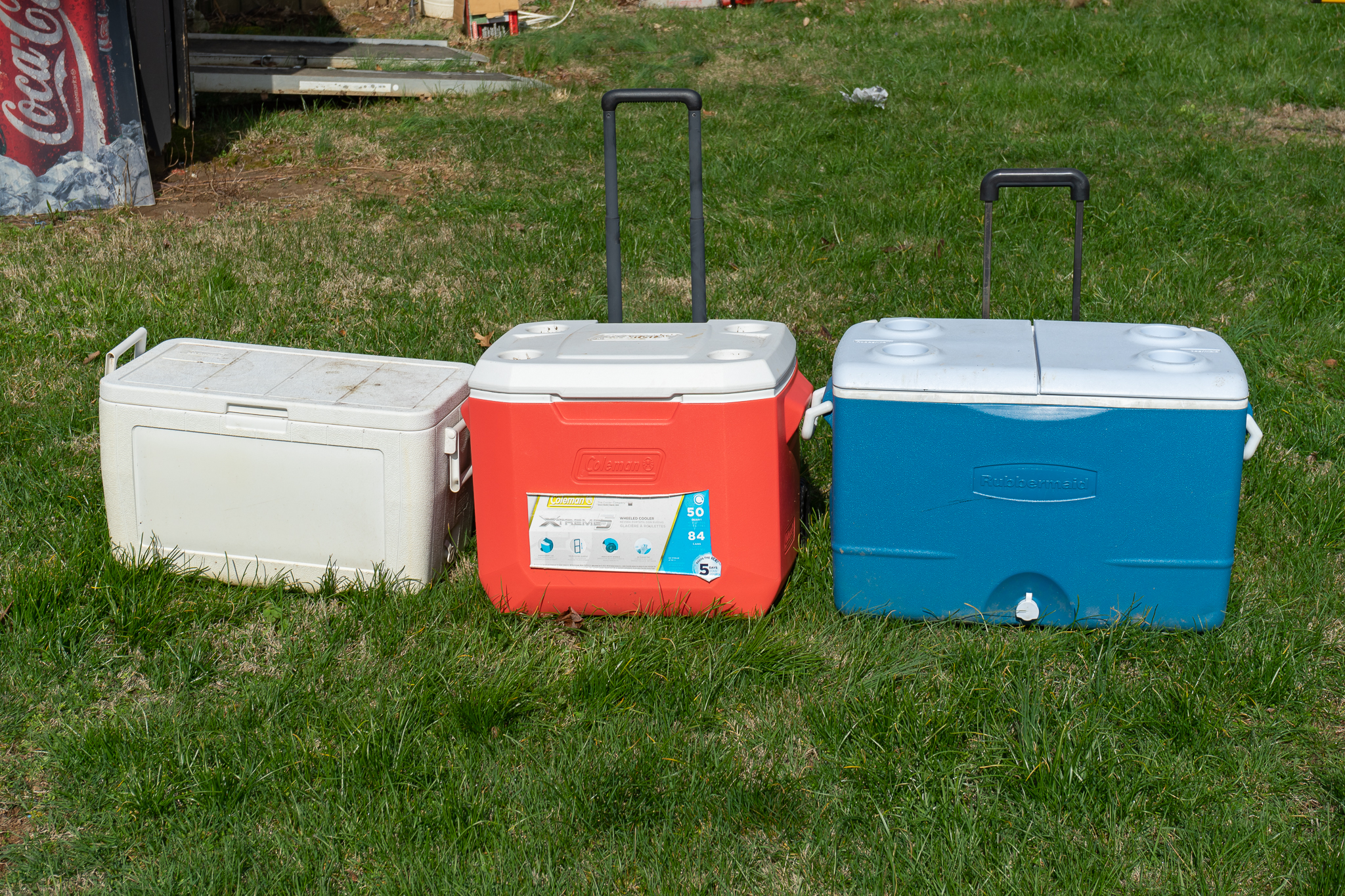 Three Plastic Coolers Harritt Group, Inc