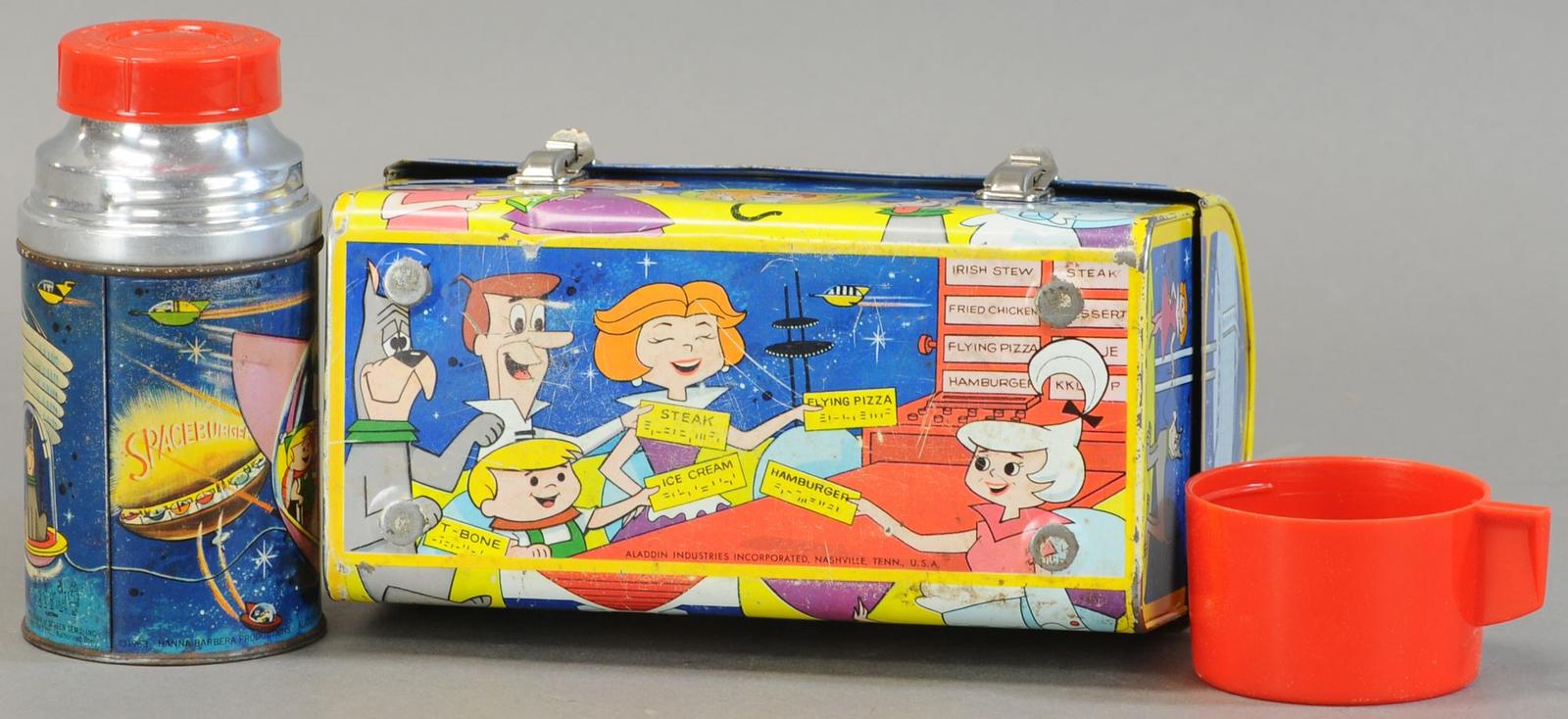 1963 Aladdin Hanna-Barbera The Jetsons Metal Domed Lunchbox & Thermos