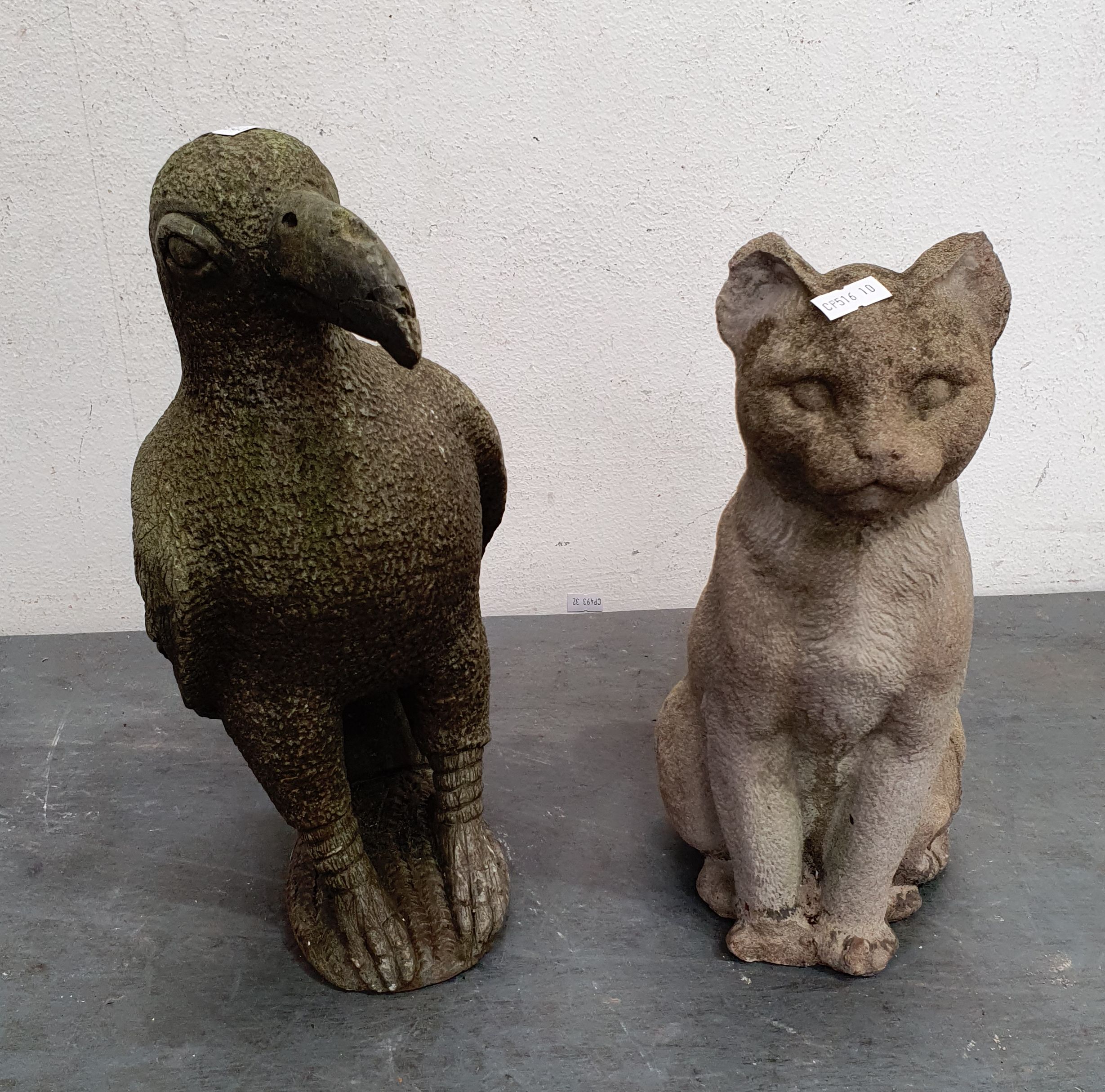 A Pair Of Concrete Garden Animals