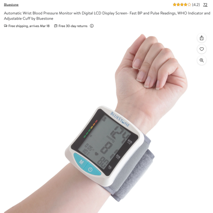 Bluestone Automatic Wrist Digital Blood Pressure Monitor
