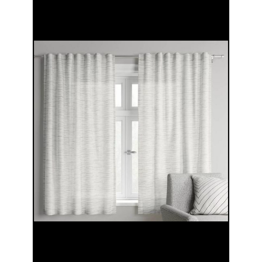 One Window Panel- Grey Stration Herringbone- 95'' H x 54'' W