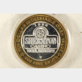 CASINO $10 SILVER TOKEN (UNC) 1996 SHERATON