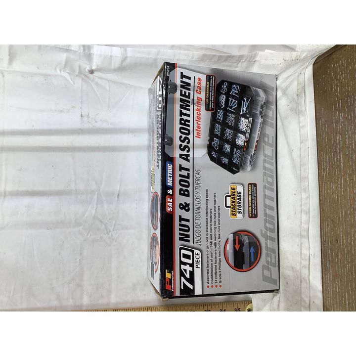 Performance Tool 740pc Nut & Bolt Assortment w/ Interlocking Case