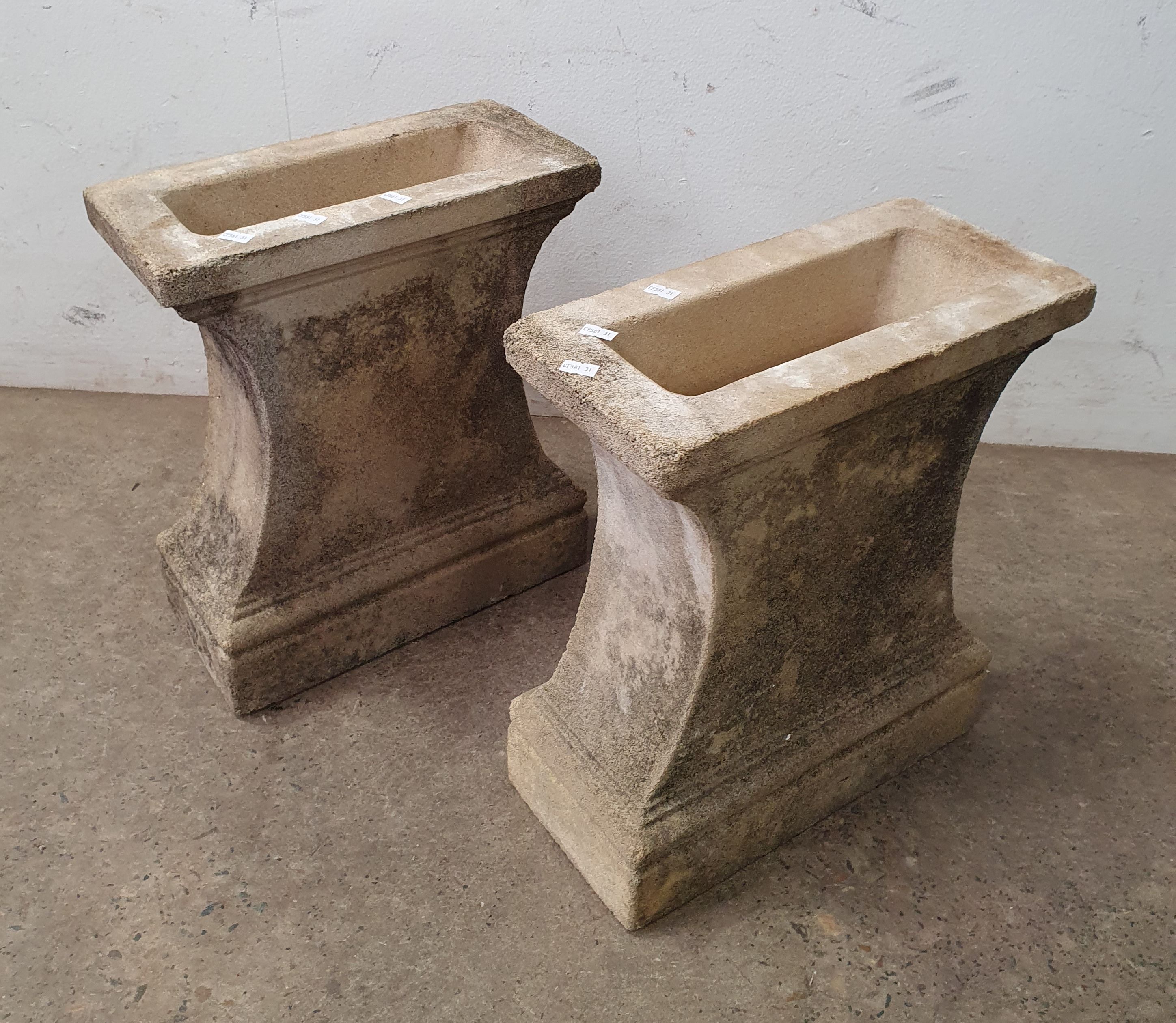 1073 · TWO CONCRETE PEDESTALS