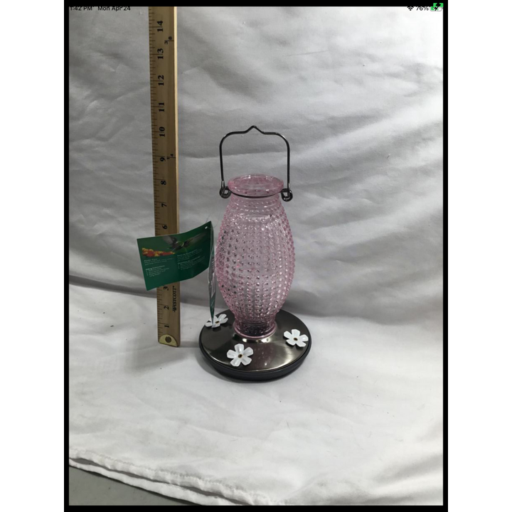 Perky Pet Vintage Cranberry Hobnail Hummingbird Feeder