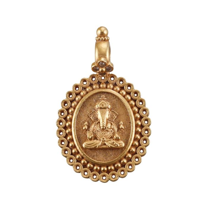 Orly Marcel 22k Gold Diamond Ganesha Pendant