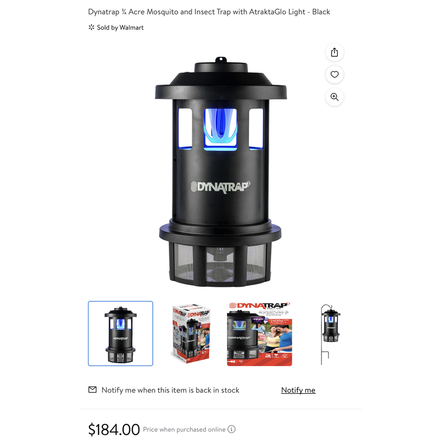 DynaTrap 3/4 Acre Mosquito & Insect Trap