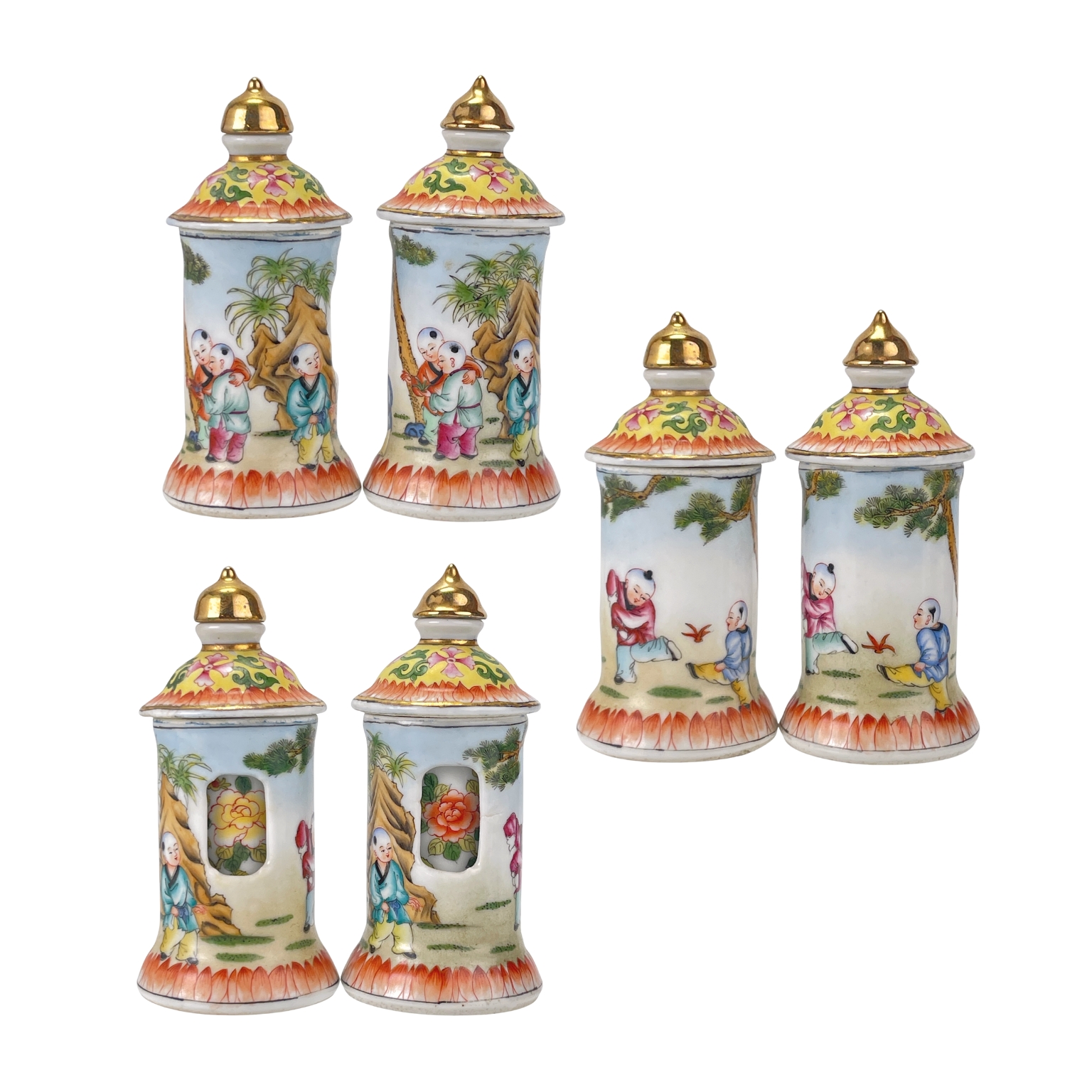 珐琅彩鼻烟壶六件一组SET OF SIX ENAMEL SNUFF BOTTLES | Atasbid