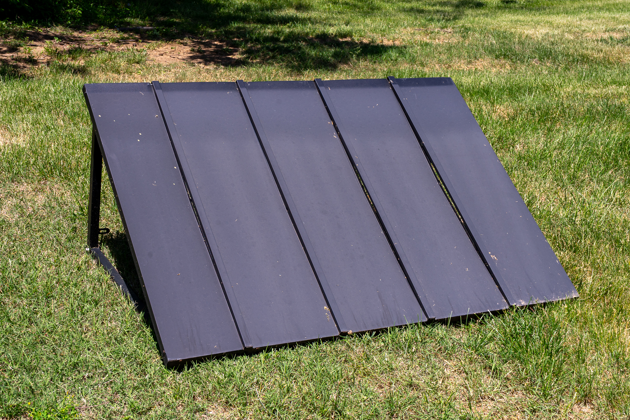 Damaged Awntech Metal Exterior Awning | Harritt Group, Inc