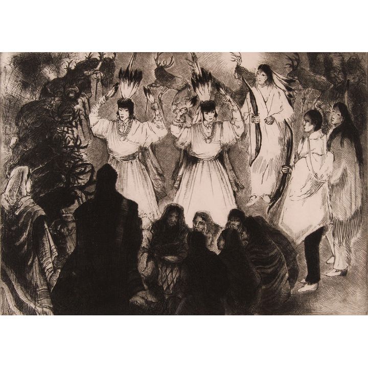 Print, Gene Kloss, Deer Dance