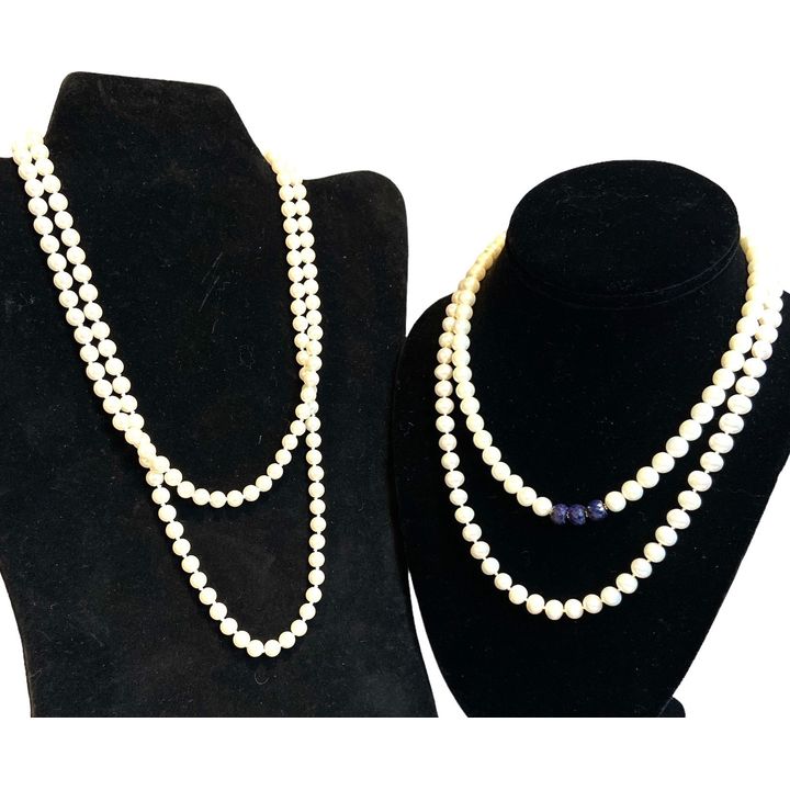3 Pearl Necklaces 2 with 14k Gold Clasps