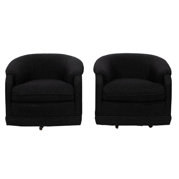A pair of Contemporary Drexel Heritage swivel lounge chairs