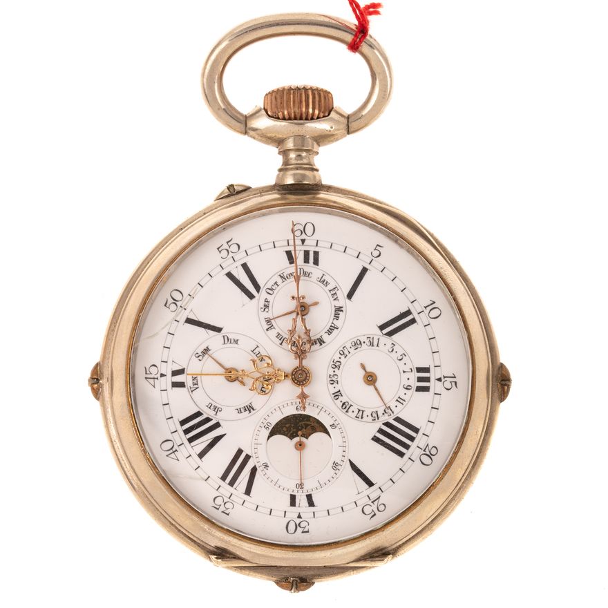 A 1900s Large Moon Phase Pocket Watch