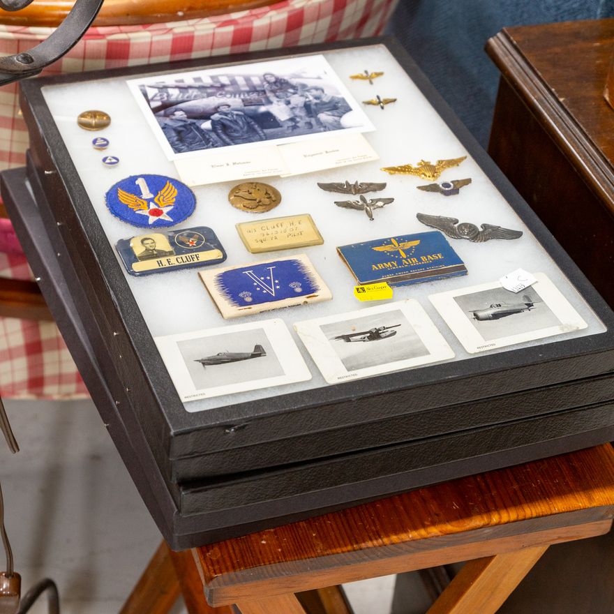 Five Framed Shadow Boxes of WWII Ephemera