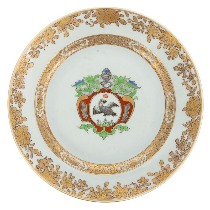 French Market Chinese Export Armorial Plate