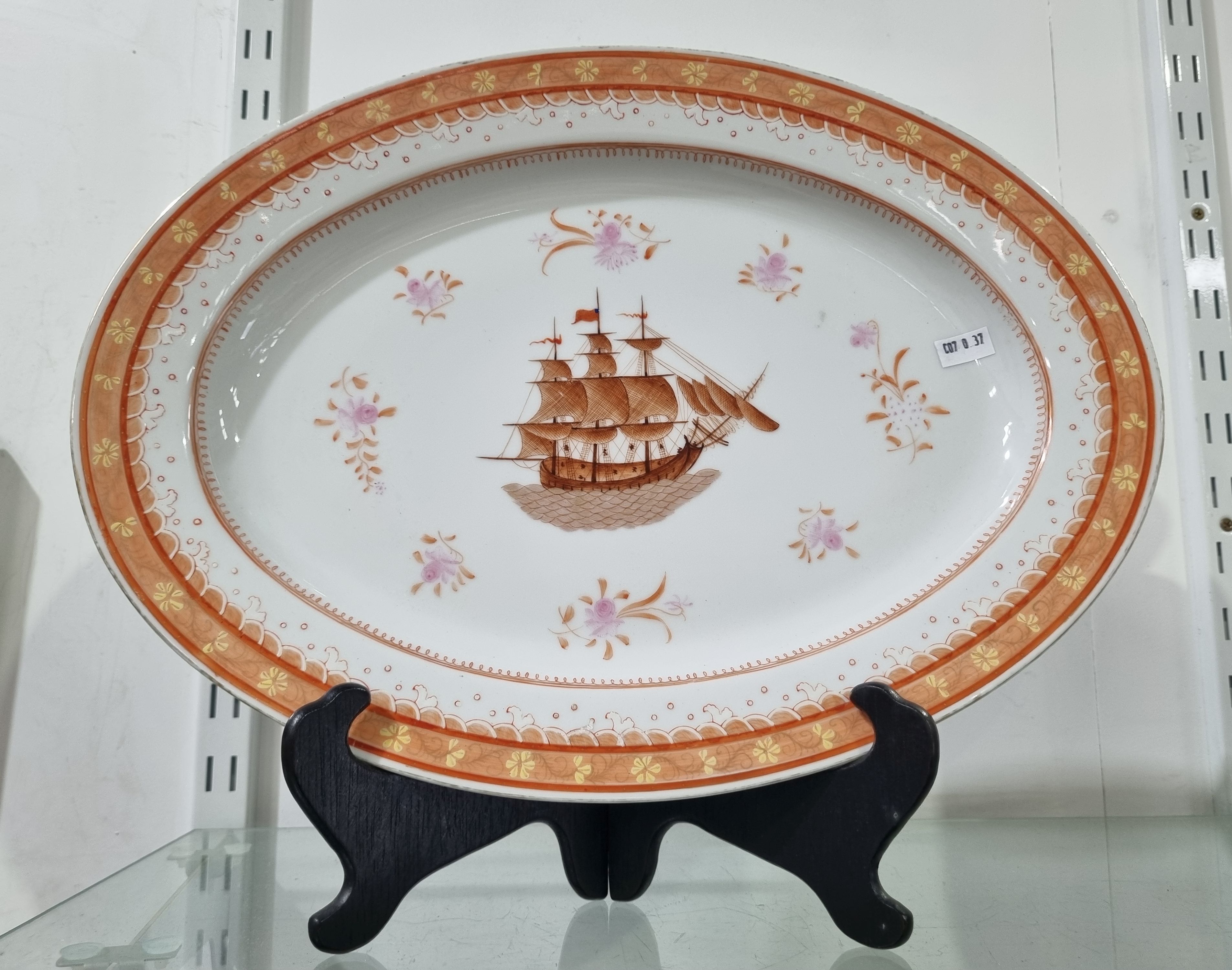 EDWARDIAN HAND-PAINTED SERVING TRAY