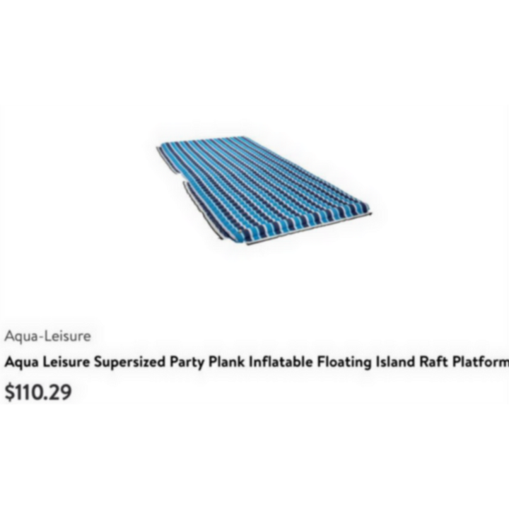 Aqua Leisure Supersized Party Plank Inflatable Floating Island Raft (131" x 67-1/2")