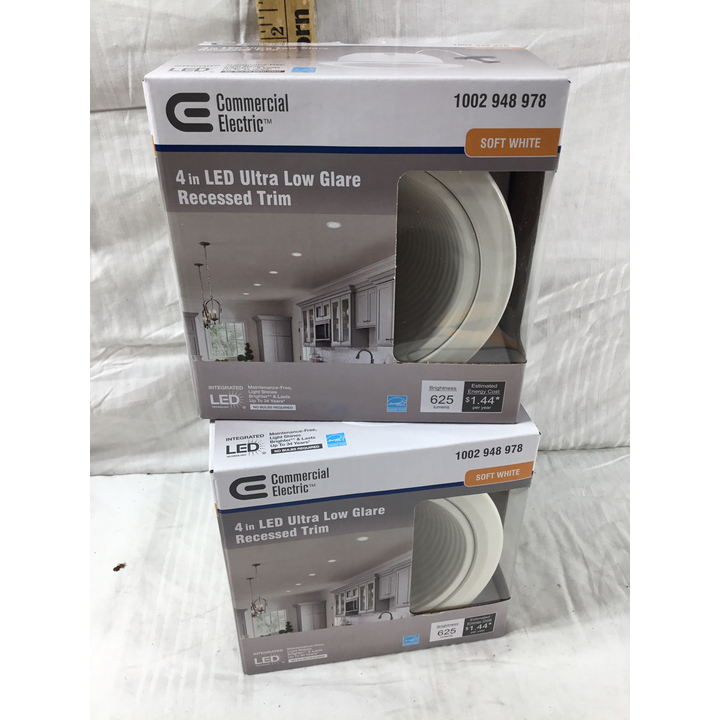 (Buying 2) Commercial Electric 4" LED Ultra Low Glare Recessed Trim Soft White Lights