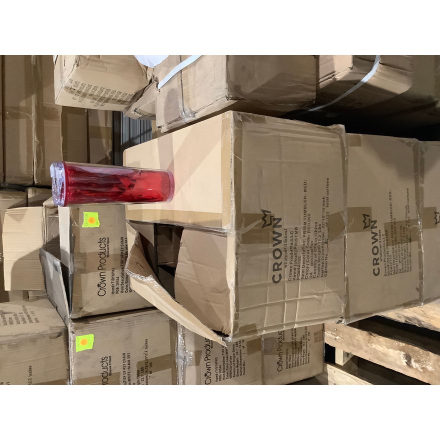 Buying 3 Cases 45pcs 24oz Red Prism Tumbler w/Lid