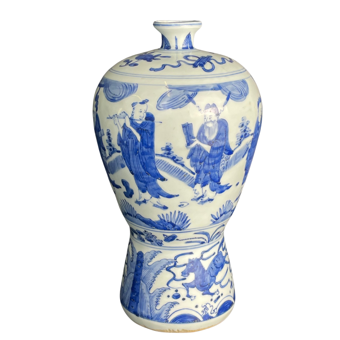 青花人物纹梅瓶BLUE AND WHITE MEIPING FOOTED VASE | Atasbid