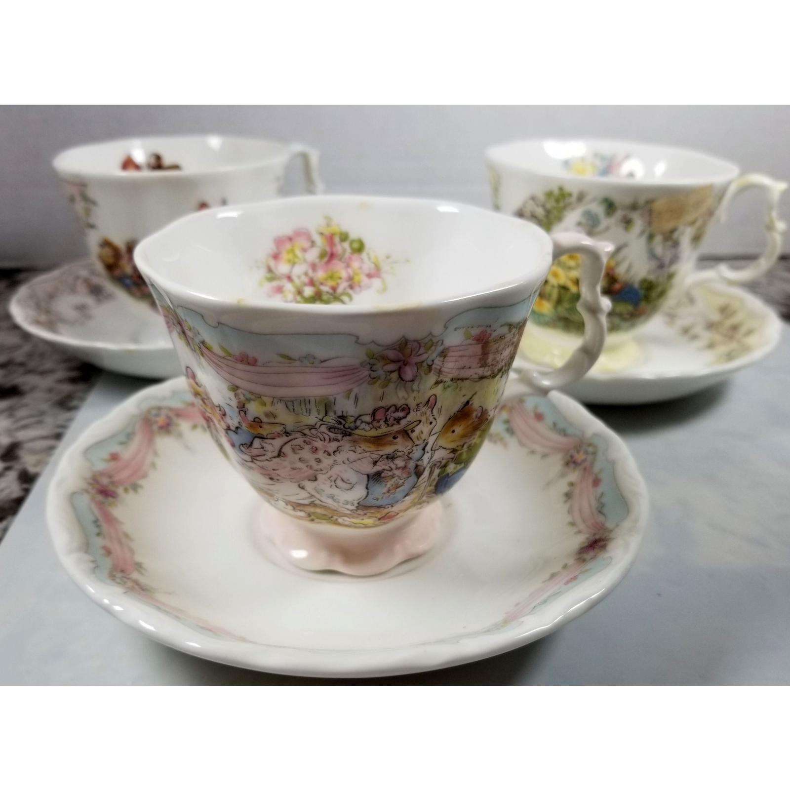 Royal Doulton Brambly Hedge Collection Tea Cups/Saucers 6 Pieces