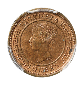 セイロン ヴィクトリア(1837-1901) 1/4セント銅貨 1890 KM-90 PCGS 