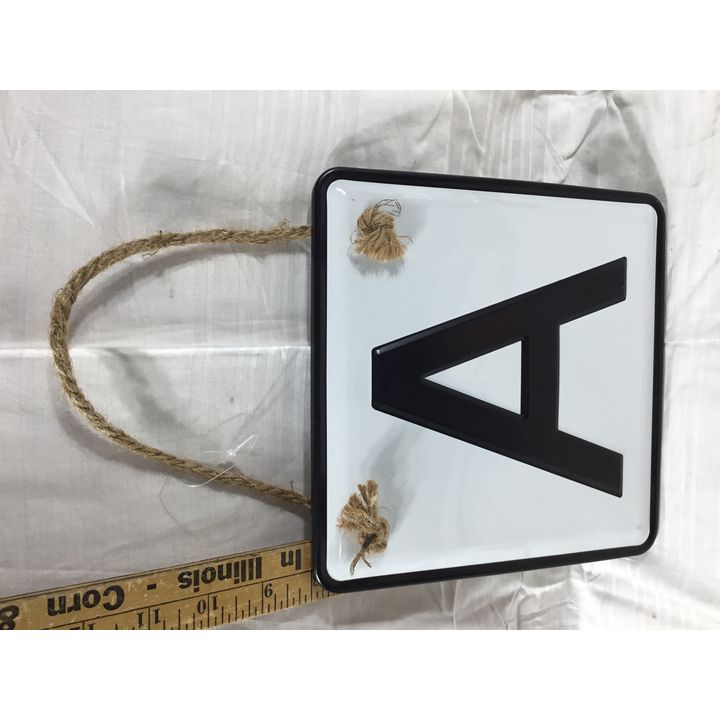 Metal Monogram "A" W/Rope 8" x 8"