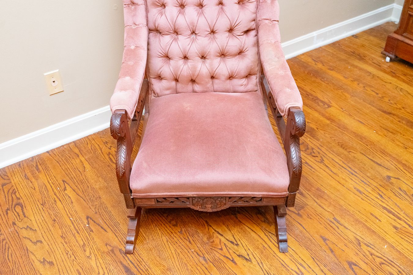 1940 Platform Rocker Antique Victorian Upholstered Platform Rocker | Harritt Group, Inc