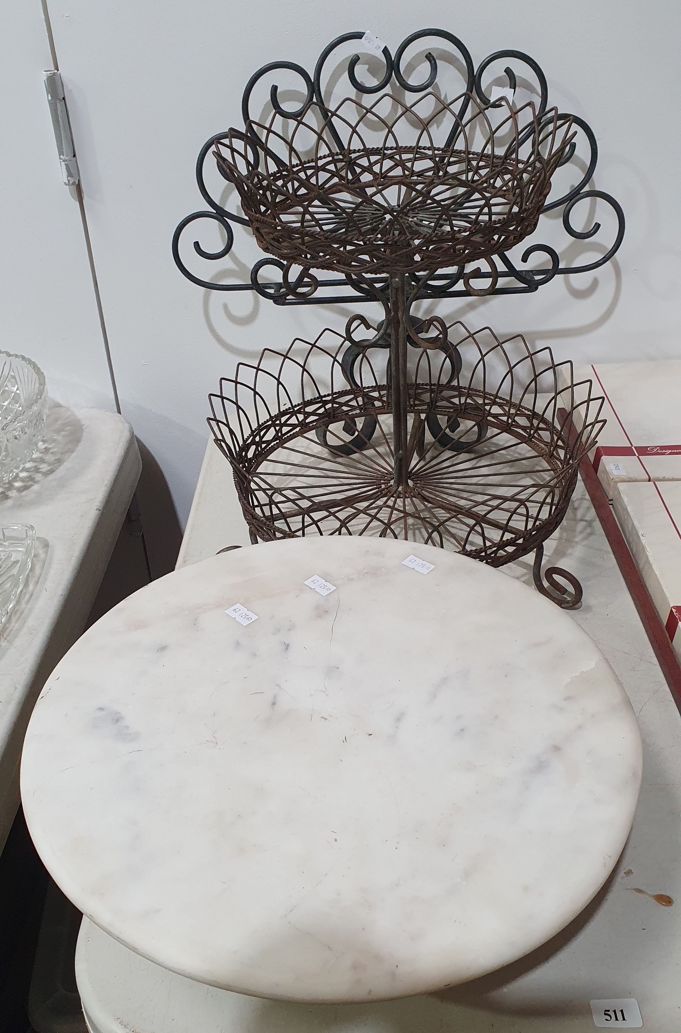 A MARBLE LAZY SUSAN STAND