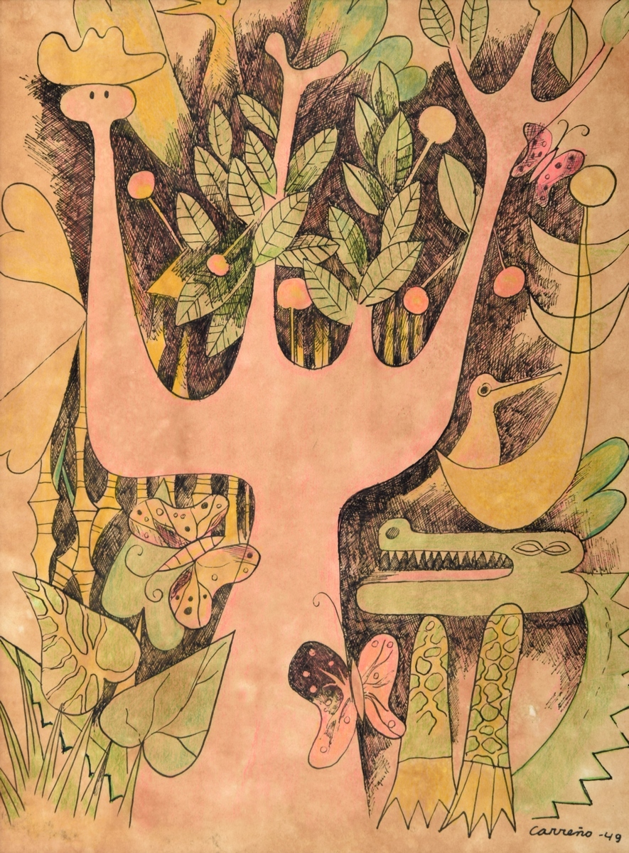 Mario Carreno Drawing Certificate Mario Carreno 1913 1999 Barnebys