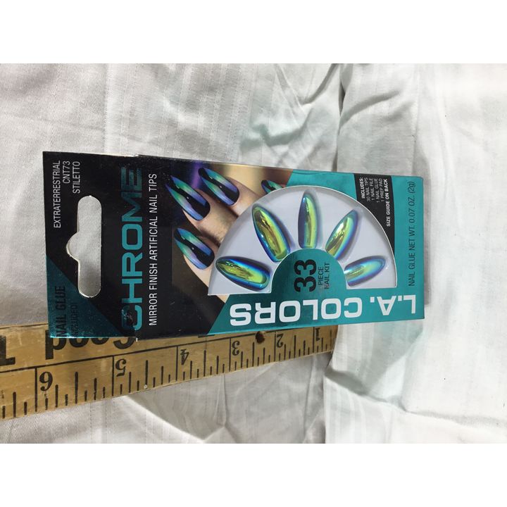 L.A. Colors Extraterrestrial Chrome Nail Tips W/Glue