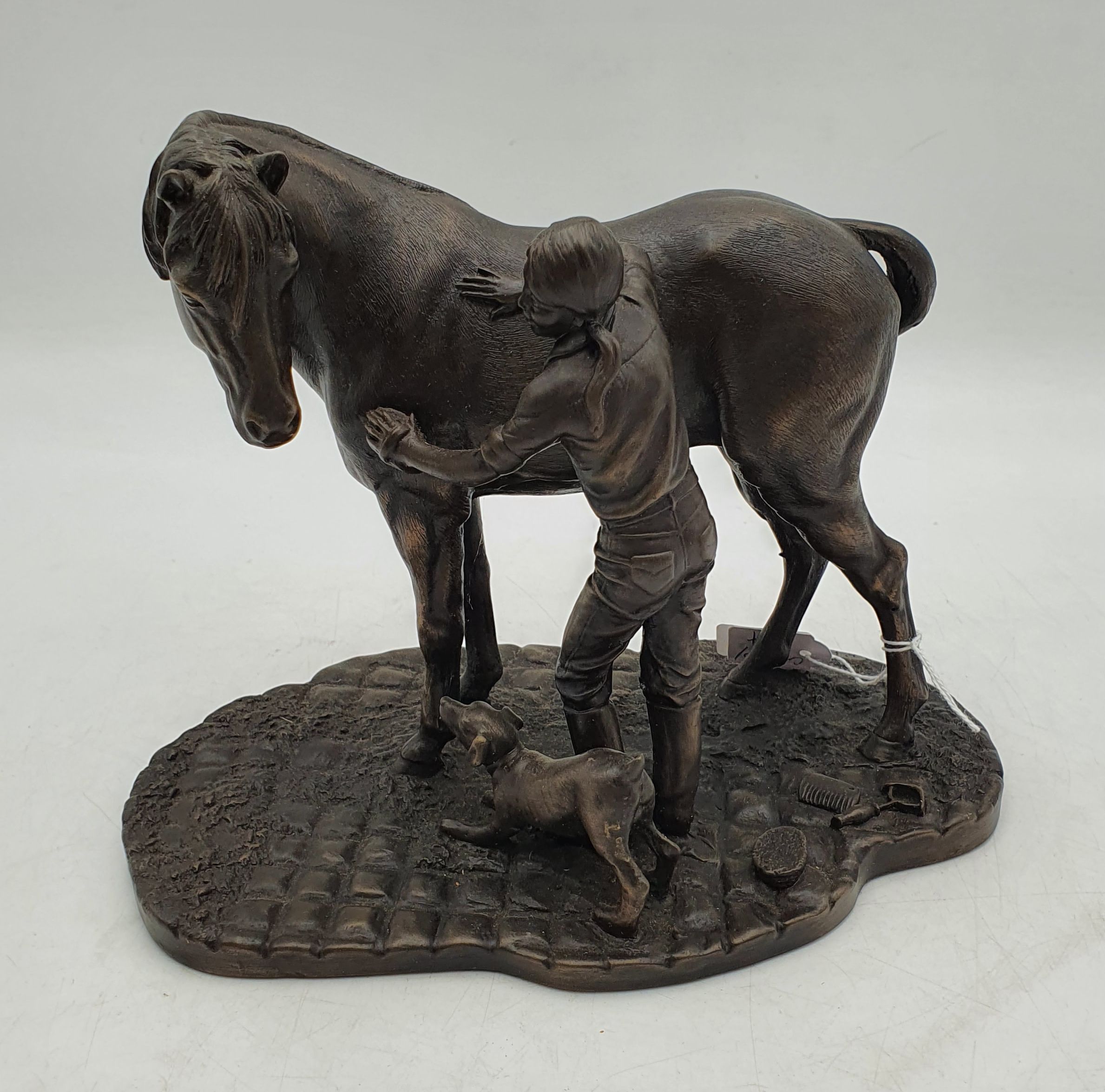 A HERIDITIES COLD CAST BRONZE FIGURAL GROUP