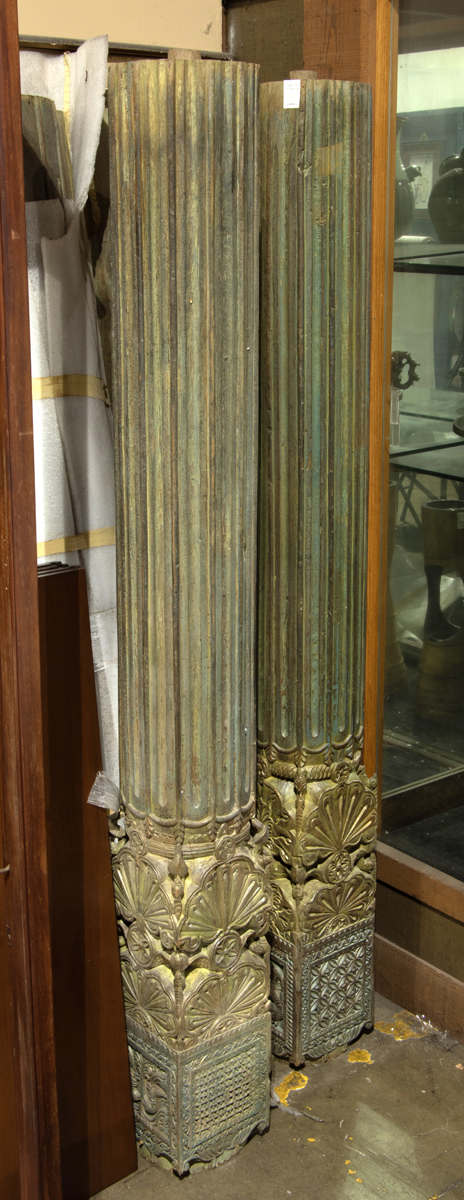 (lot of 4) Asian hardwood decoration columns | Clars Auction Gallery