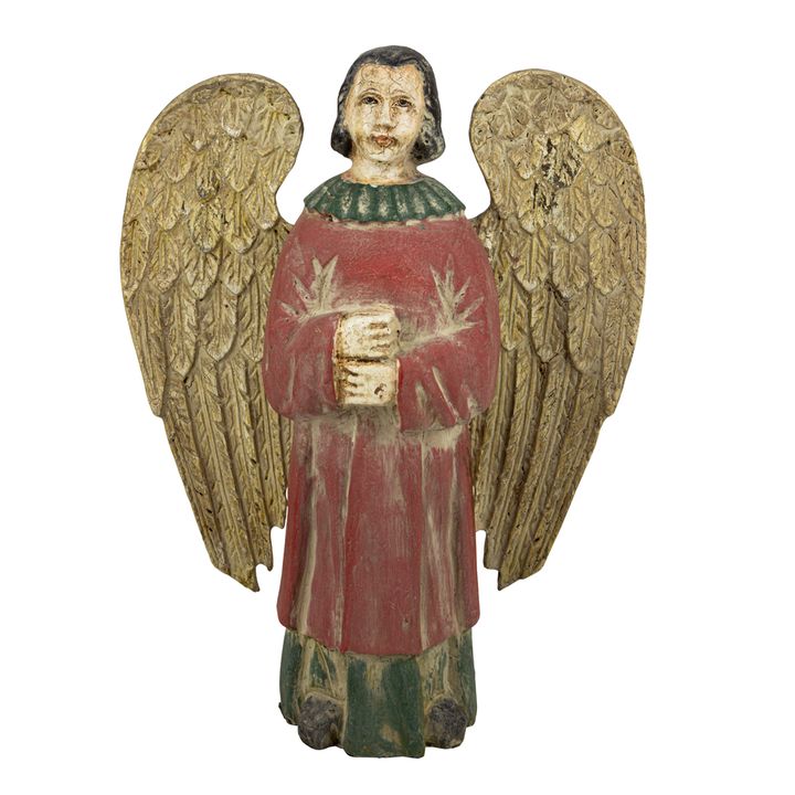 A Baroque style polychrome figure of the Archangel Michael figure
