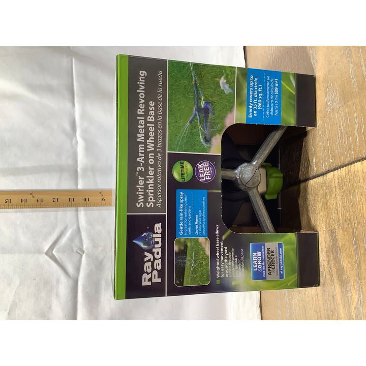 Ray Padula 3 Arm Swirler Metal Revolving Sprinkler on Wheel Base