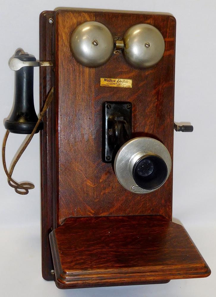 Antique C 1910 Western Electric Hand Crank Oak Wall Phone Model 317 N Lofty Marketplace