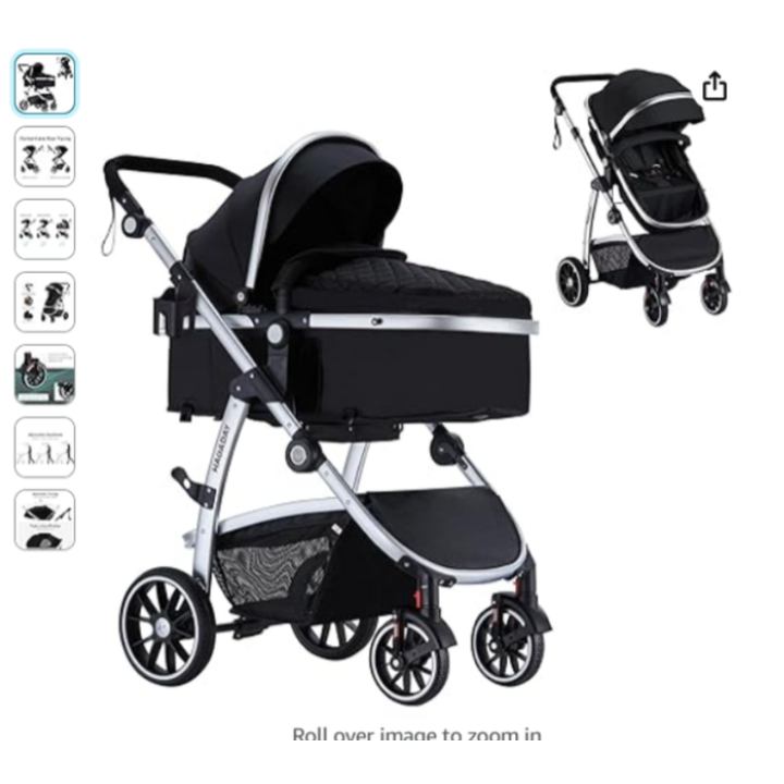 Hagaday Baby Stroller, Infant Stroller W/ Reversible Seat (GREY)