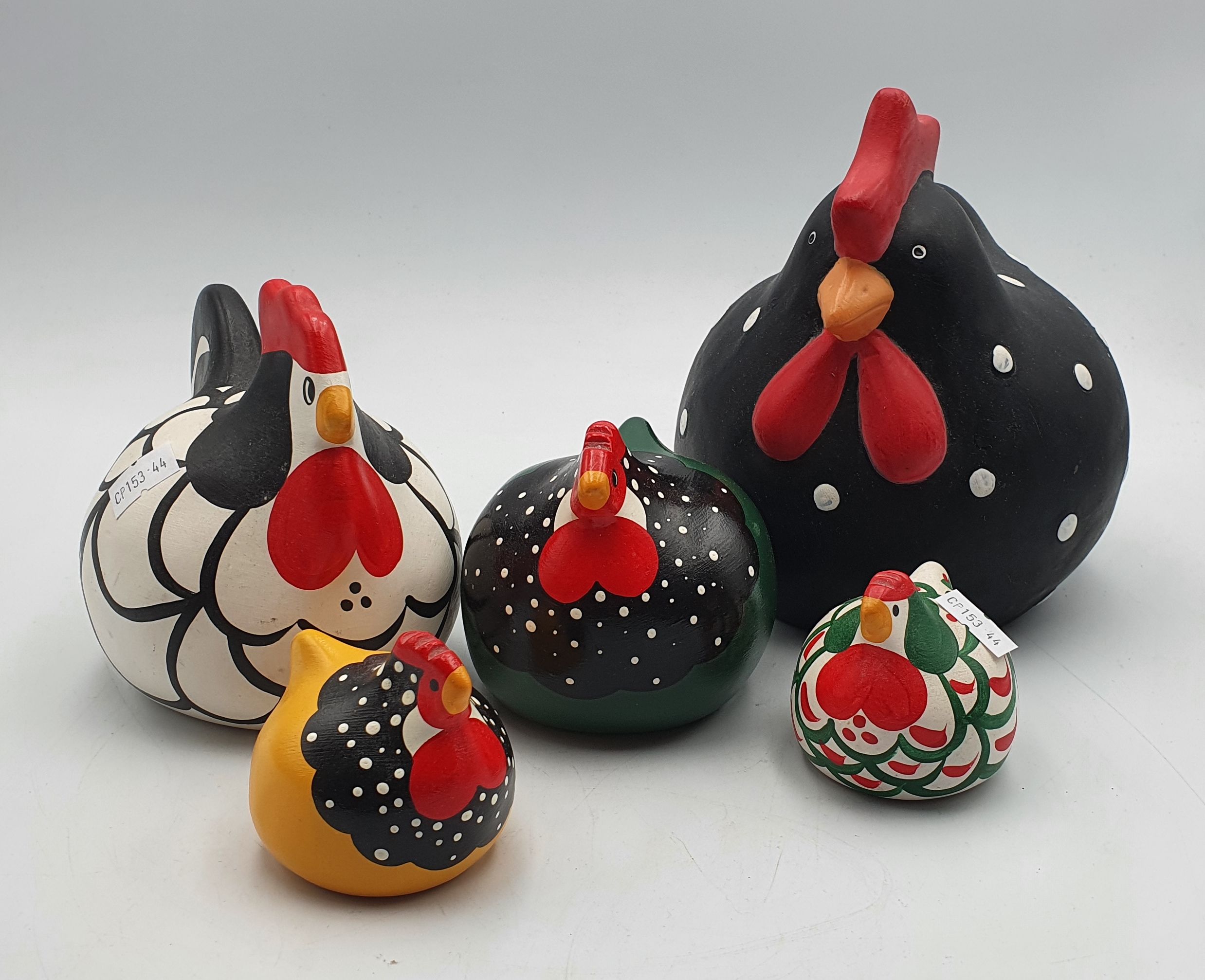Five 'Happy Hen' (Nz) Hand Painted Figures