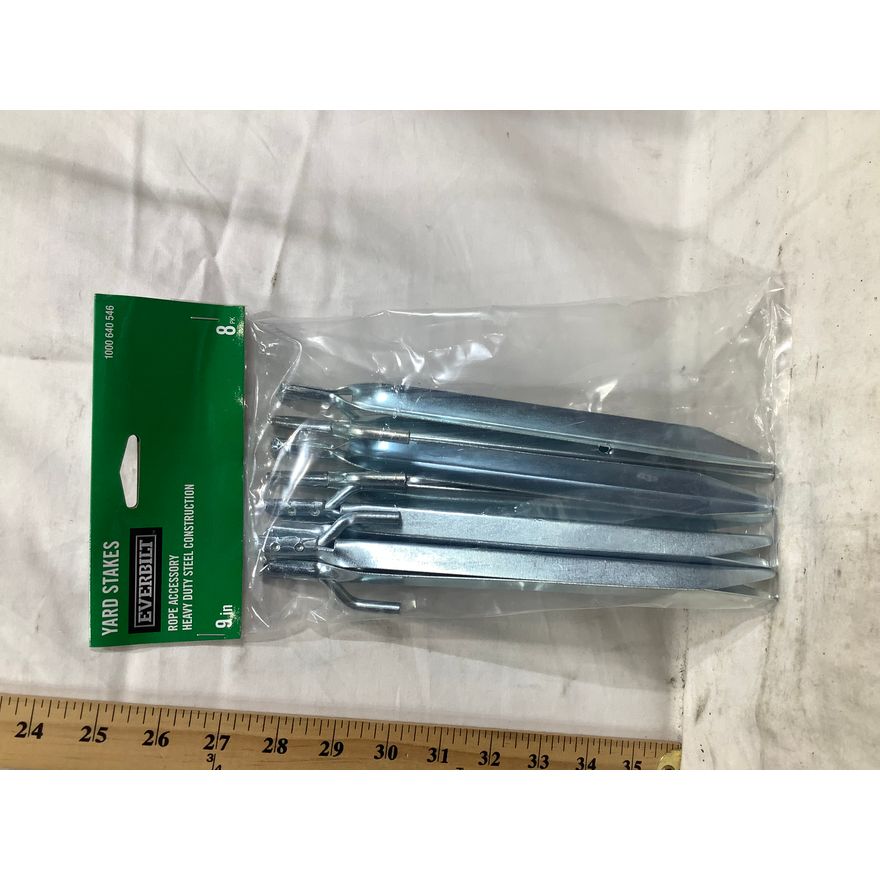 8pk Everbilt 9" Rope Accessory Heavy Duty Steel Construction Yard Stakes