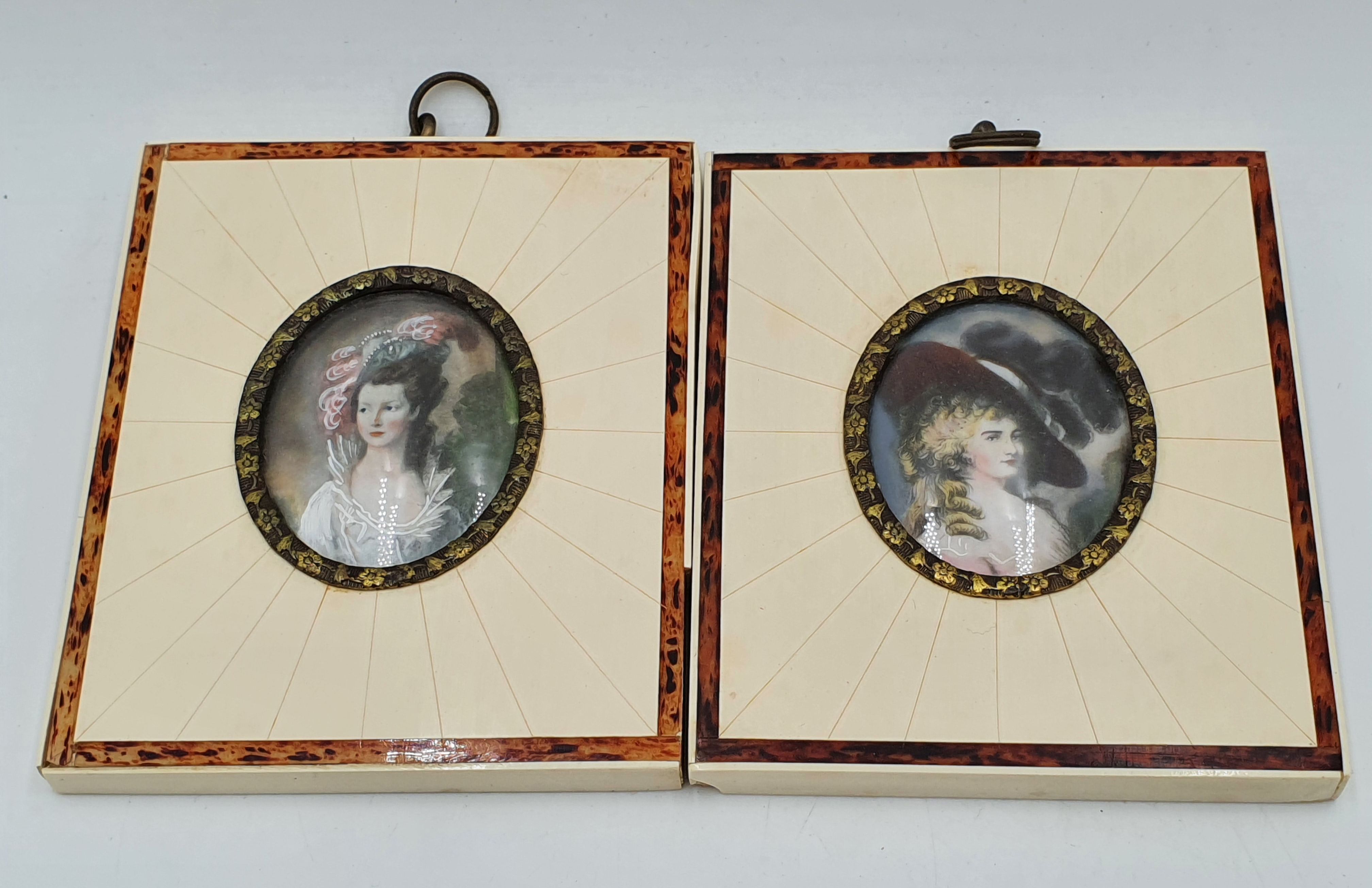 A Pair Of Continental Miniature Portraits