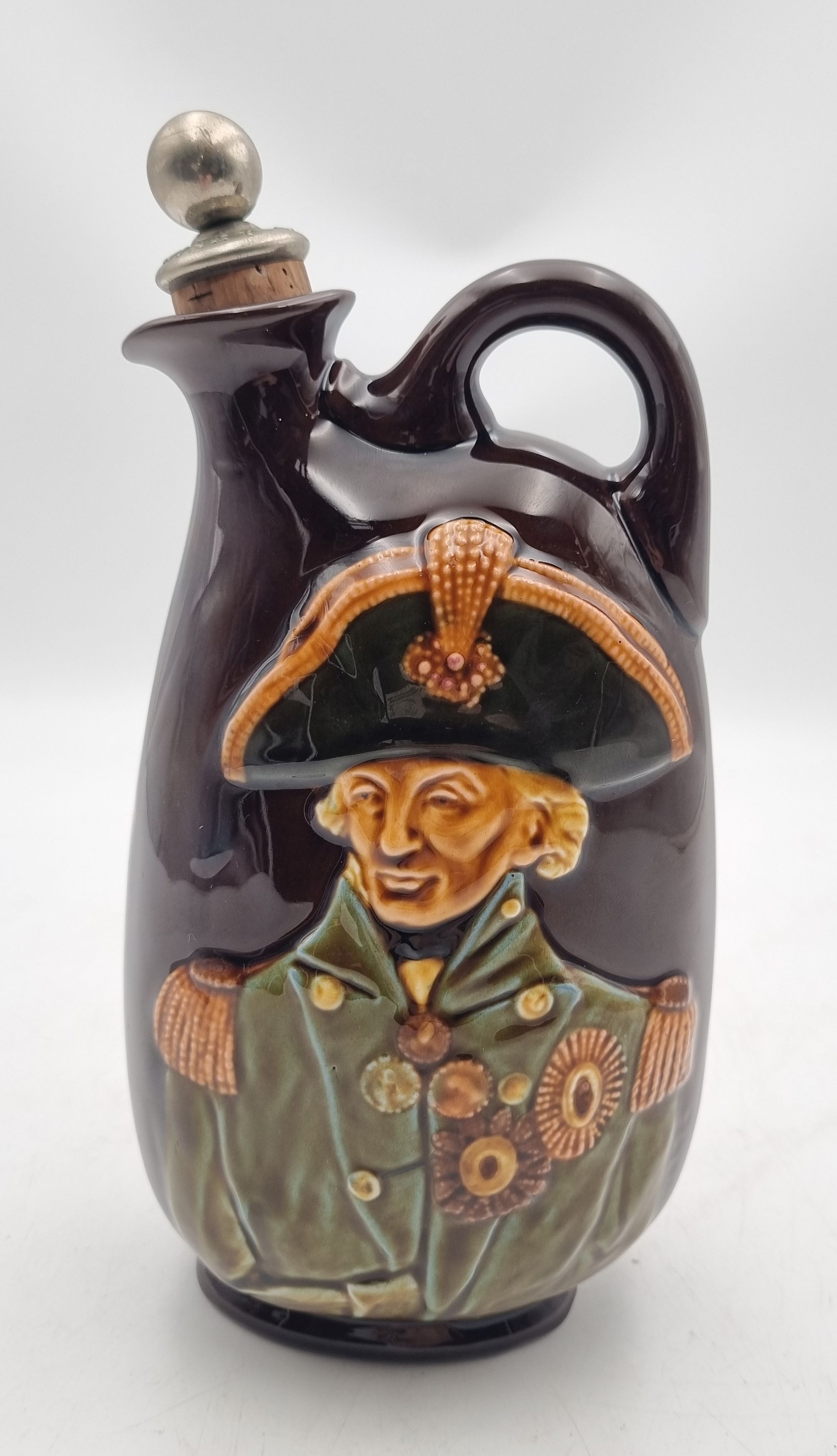 A ROYAL DOULTON KINGSWARE LORD NELSON WHISKY FLASK