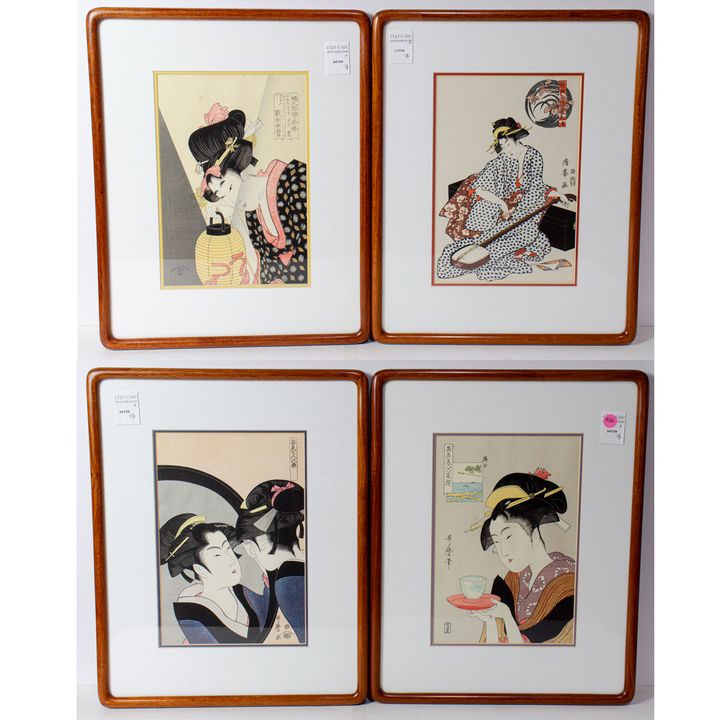 (lot of 4) Japanese woodblock prints