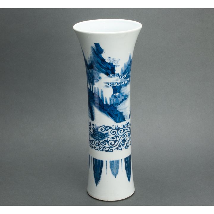 Chinese underglaze blue trumpet vase